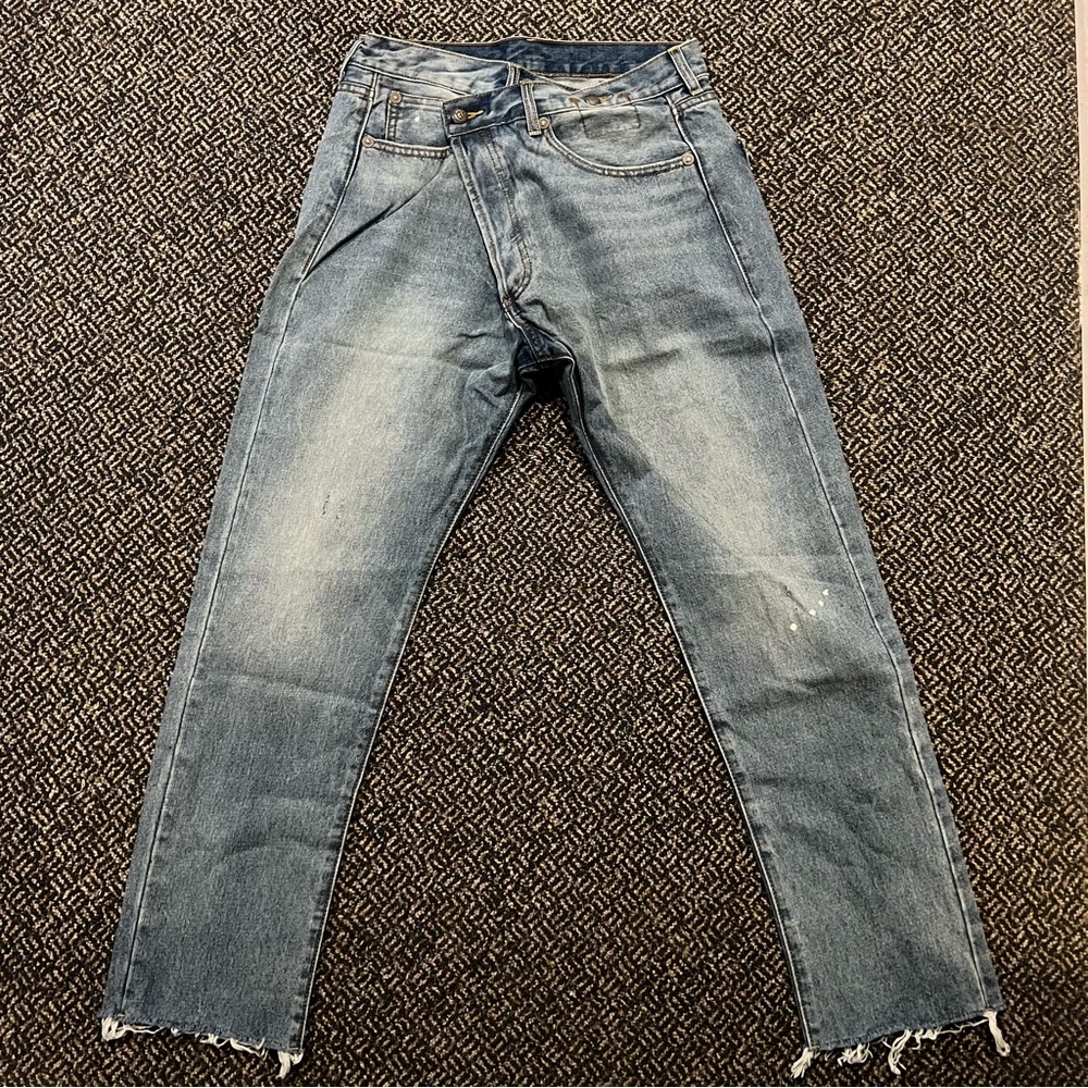 R13 Faded Blue Straight Leg Jeans